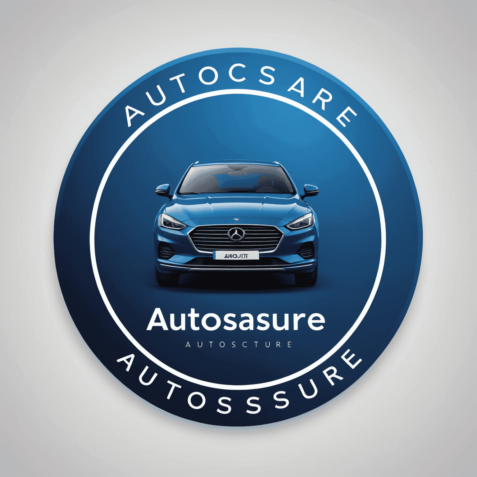 AutoAssure logo: Een modern en strak ontworpen logo met de tekst 'AutoAssure' in diepblauw, met een gestileerde auto-silhouet erboven