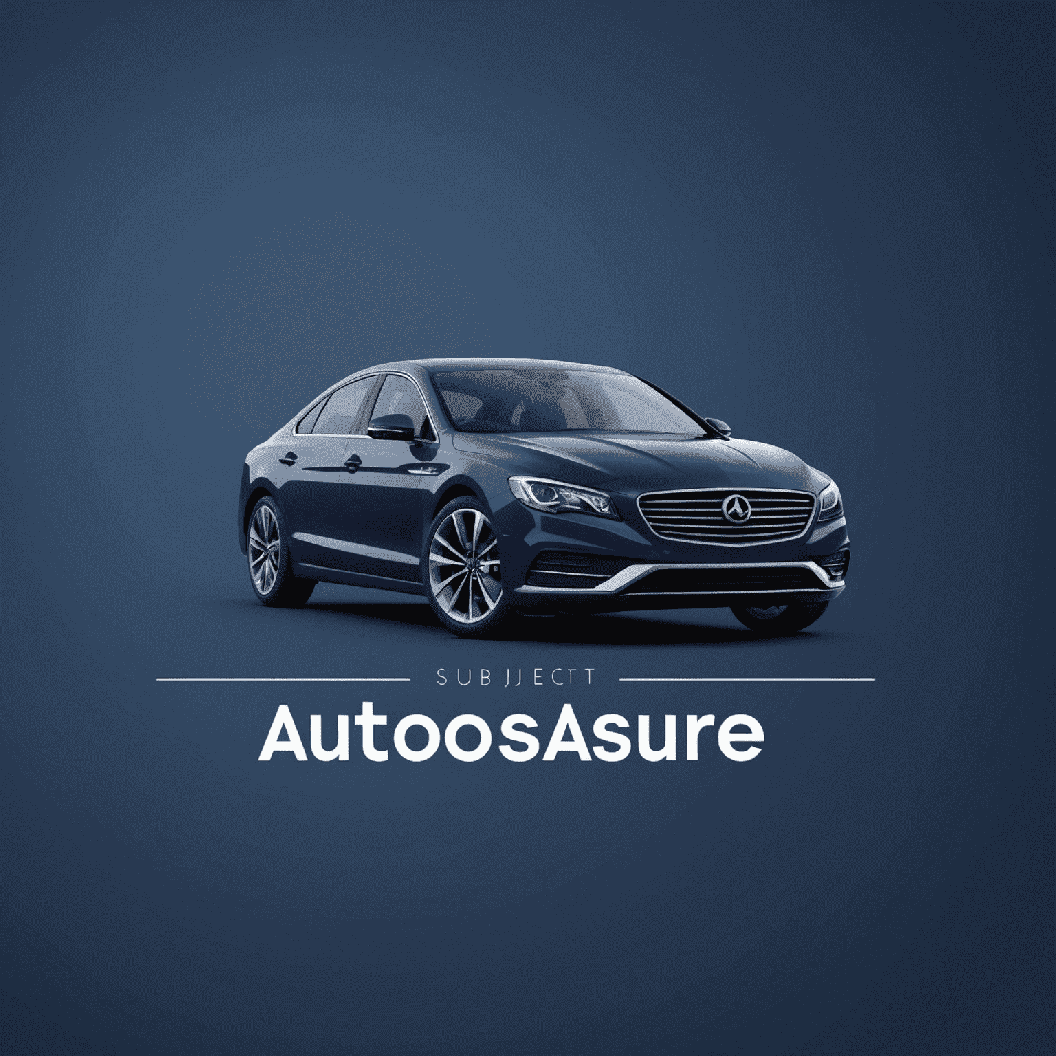 AutoAssure logo: Een modern en strak ontworpen logo met de tekst 'AutoAssure' in diepblauw, met een gestileerde auto-silhouet erboven