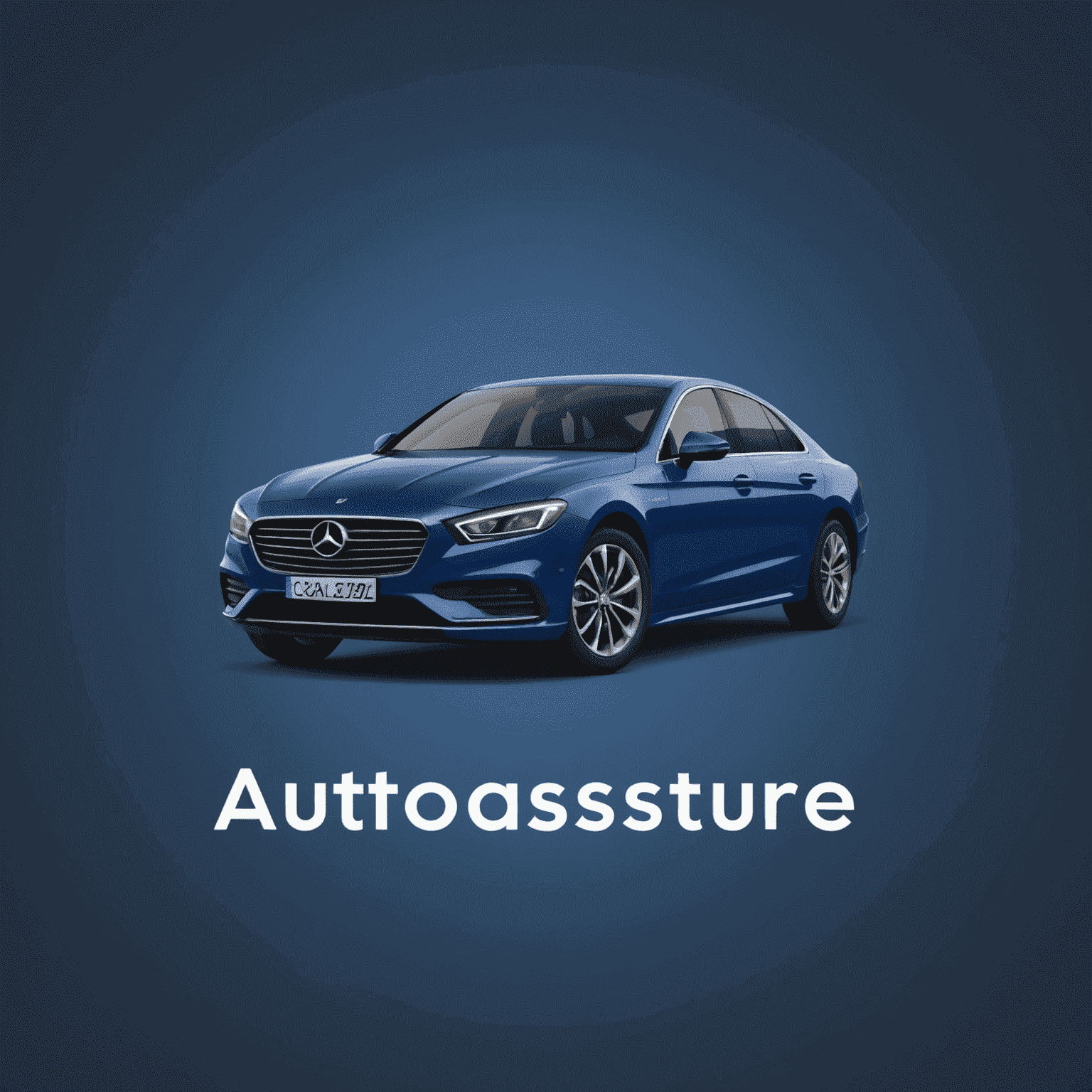 AutoAssure logo: Een modern en strak ontworpen logo met de tekst 'AutoAssure' in diepblauw, met een gestileerde auto-silhouet erboven